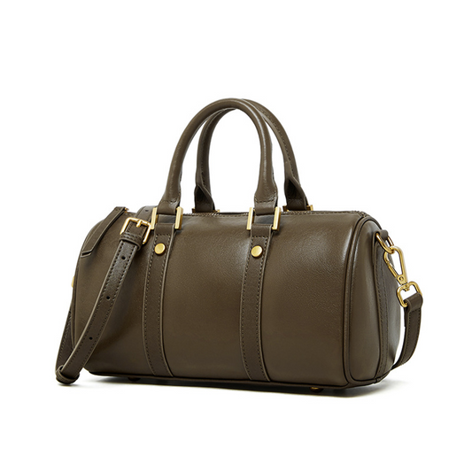 Xpurse Women's Shoulder Bag, Boston Bag, Vintage Leather Crossbody Bag, Adjustable Cowhide Handbag