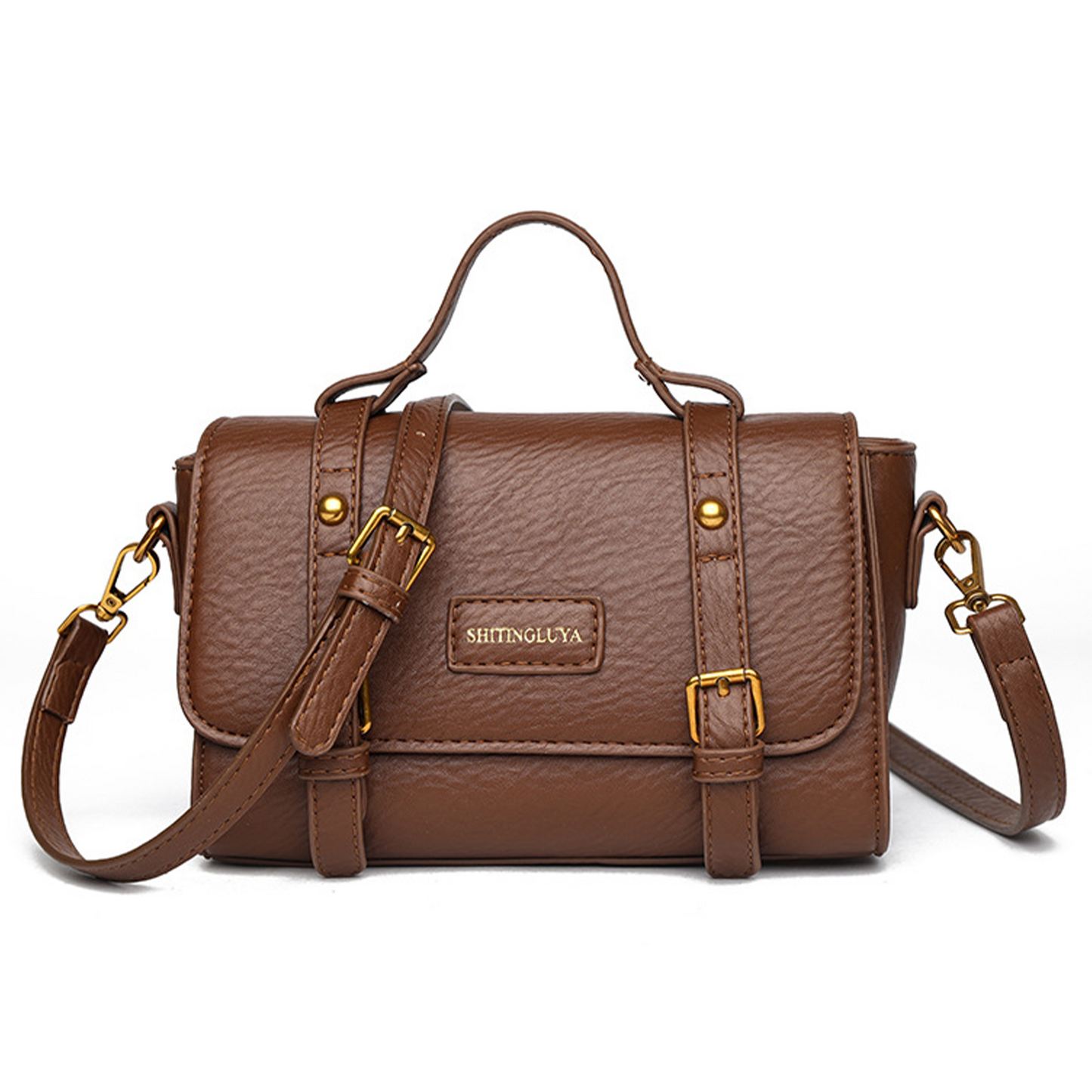 Xpurse  Vintage PU Postman Crossbody Bag