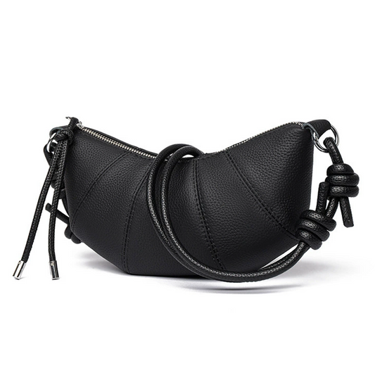 Xpurse Vintage Leather Crescent Shoulder Bag
