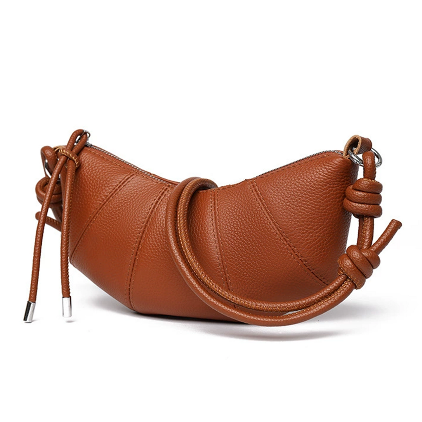Xpurse Vintage Leather Crescent Shoulder Bag