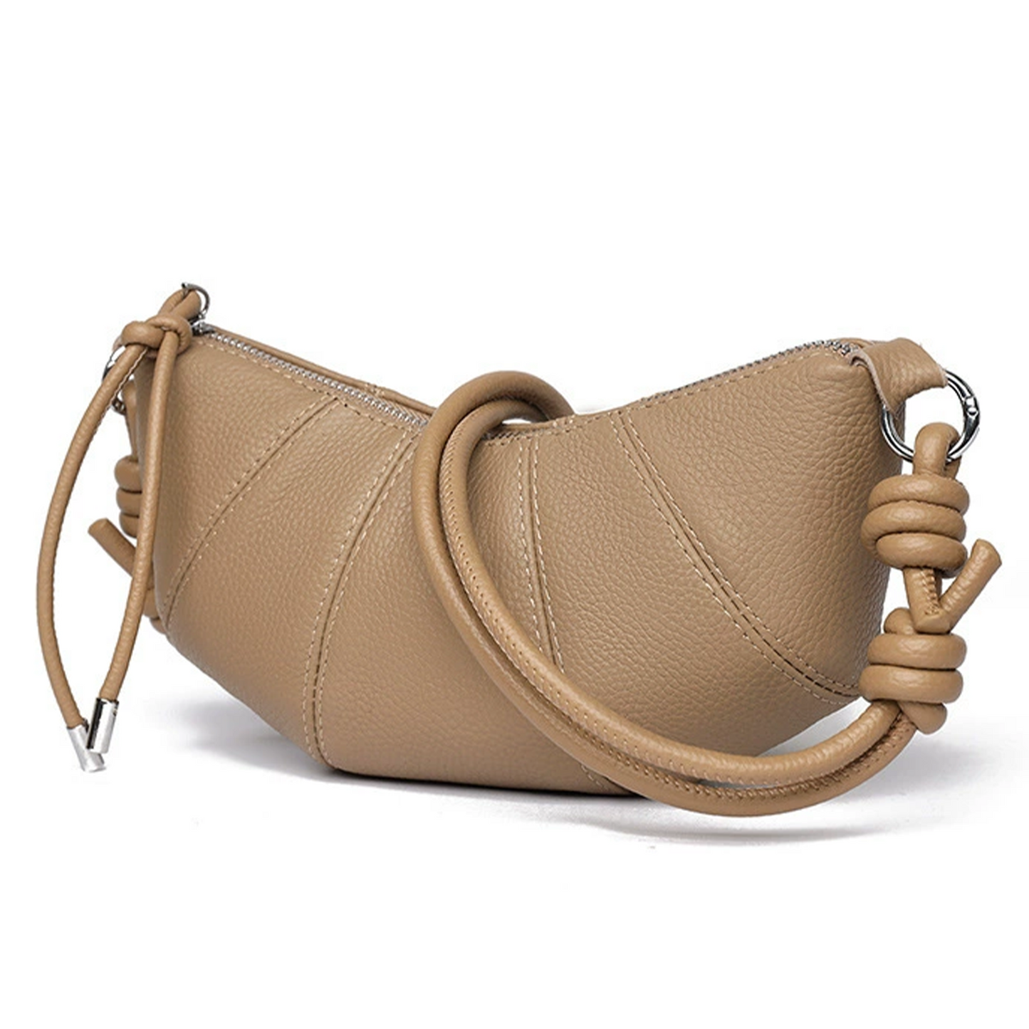 Xpurse Vintage Leather Crescent Shoulder Bag