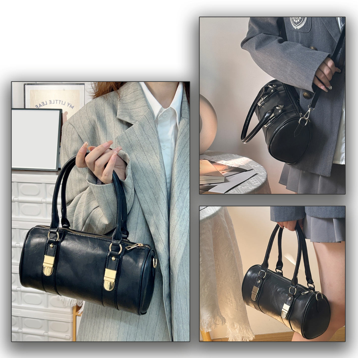 Xpurse Vintage Cylinder Fashion Crossbody Bag