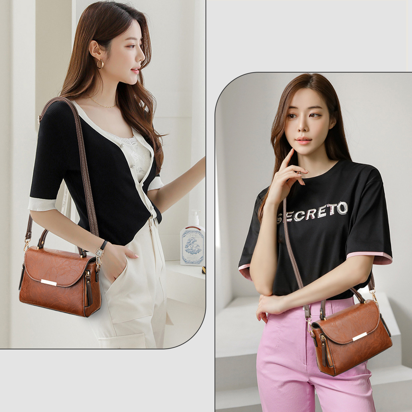 Xpurse Simple Vintage Crossbody Shoulder Bag