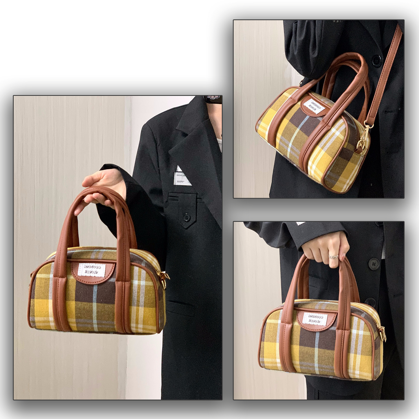 Xpurse Fairy-Tale Style Cute Plaid Handbag Crossbody Bag