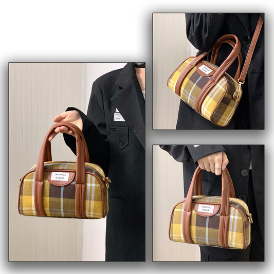 Xpurse Fairy-Tale Style Cute Plaid Handbag Crossbody Bag