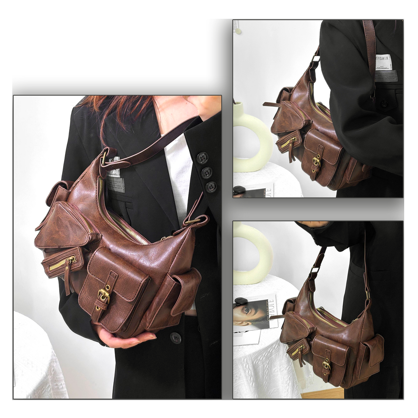 Xpurse Vintage Fashion Multi-Layered Handbag Cycling Bag