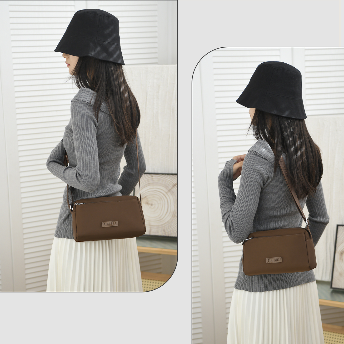 Xpurse Multi-Pocket Casual One-Shoulder Crossbody Bag