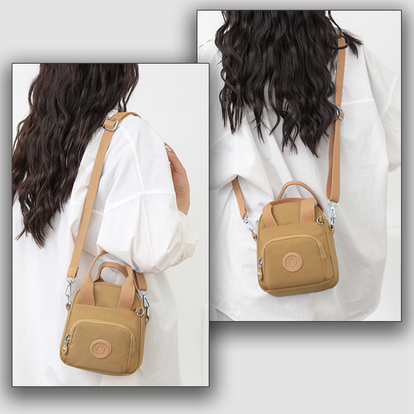 Xpurse Multi-Compartment Nylon Crossbody Casual Shoulder Bag