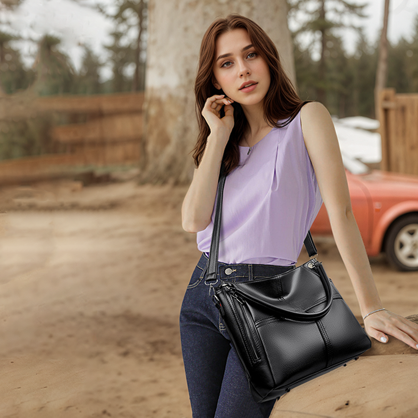 Xpurse Vintage Casual Shoulder Bag, Stylish Crossbody Bag
