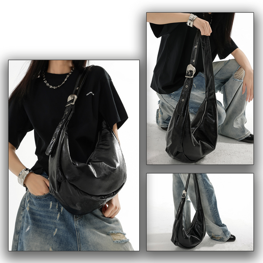 Xpurse Stylish Solid Color Casual Shopping Handbag