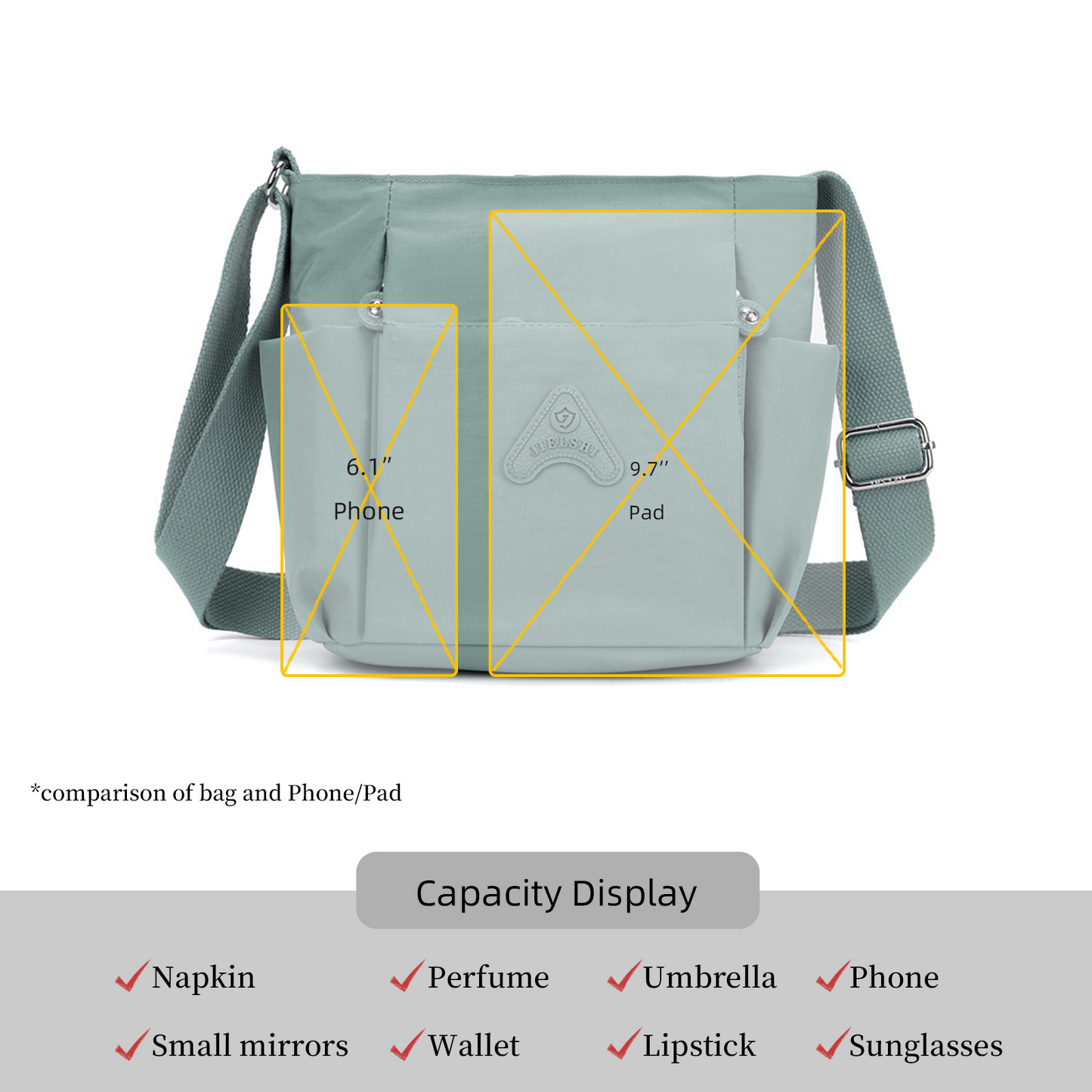 Xpurse Ultra-Light Multi-Pocket Casual Shoulder Bag