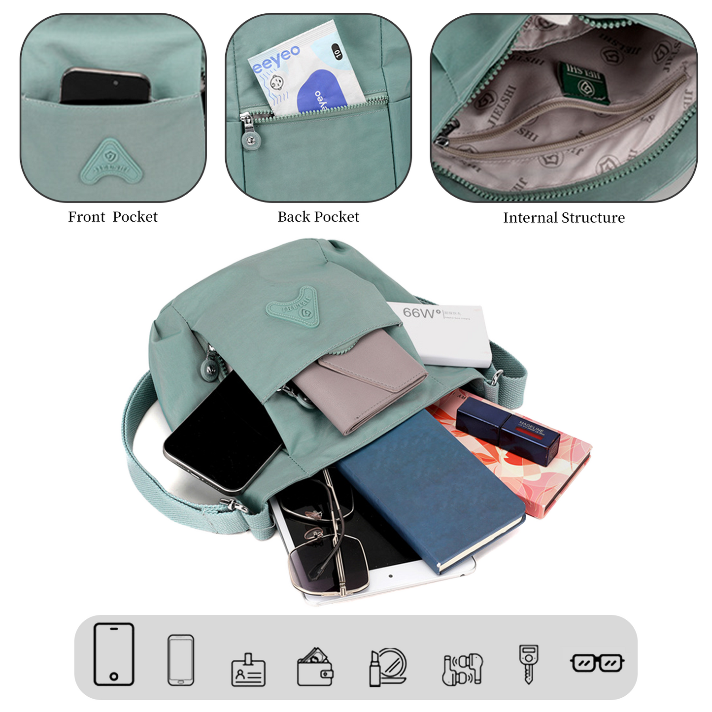 Xpurse Ultra-Light Multi-Pocket Casual Shoulder Bag