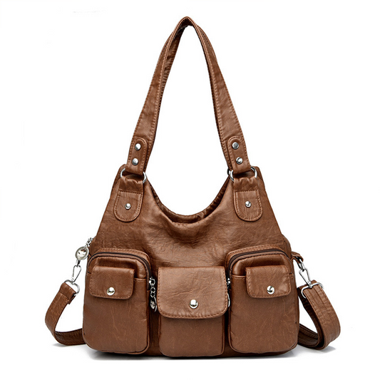 Xpurse Women's Shoulder Bag, Multi-Pocket Armpit Bag, PU Crossbody Bag, Adjustable Tote Bag
