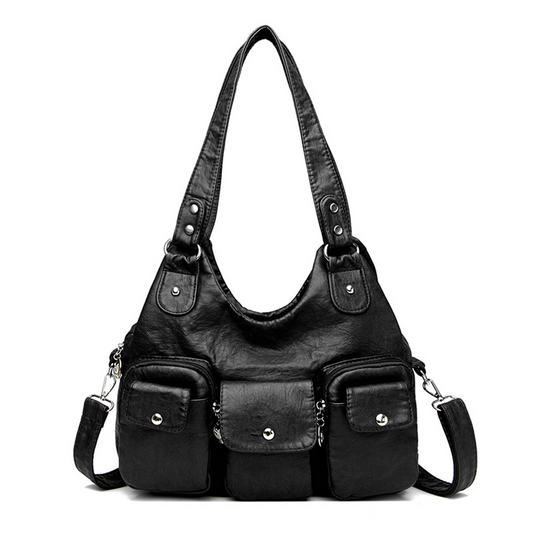 Xpurse Women's Shoulder Bag, Multi-Pocket Armpit Bag, PU Crossbody Bag, Adjustable Tote Bag