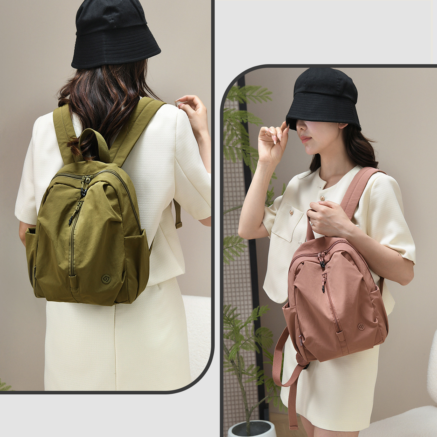 Xpurse Solid Color Multifunctional Simple Backpack