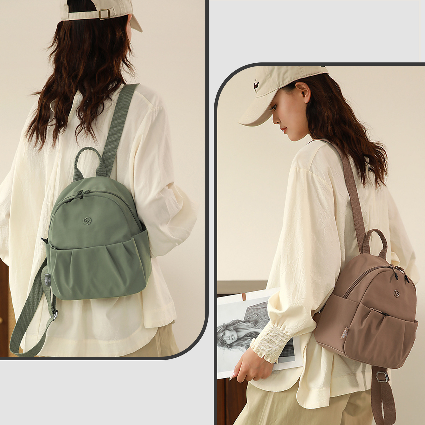 Xpurse Solid Color Simple Multifunctional Backpack