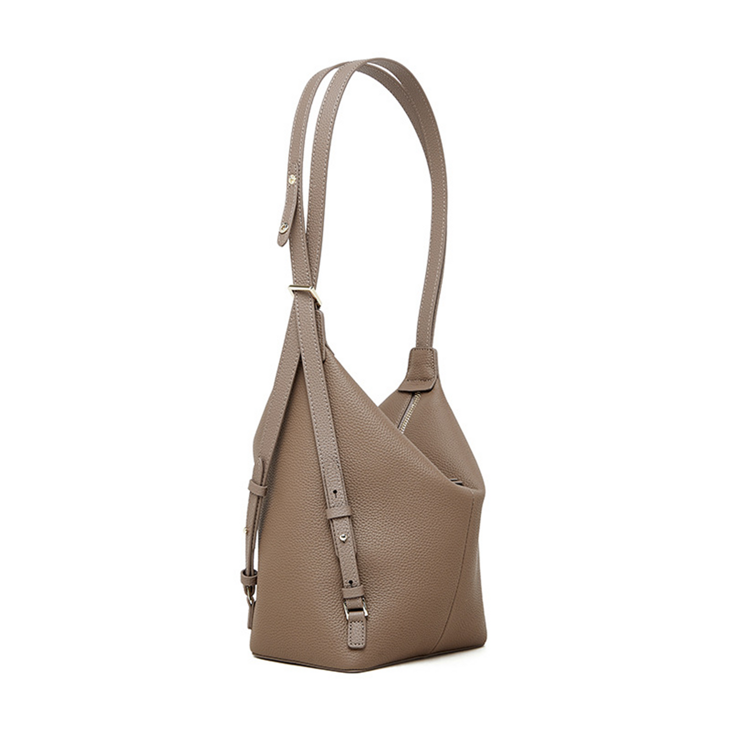 Xpurse Women's Shoulder Bag, Leather Backpack, Vintage Tote Bag in Cowhide Leather on the Top, Adjustable Closure Bag