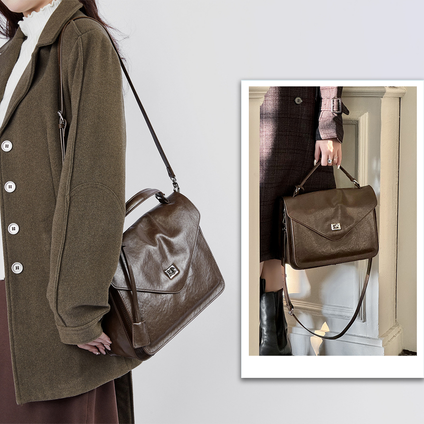 Xpurse Women's Cowhide Casual Vintage Messenger Bag