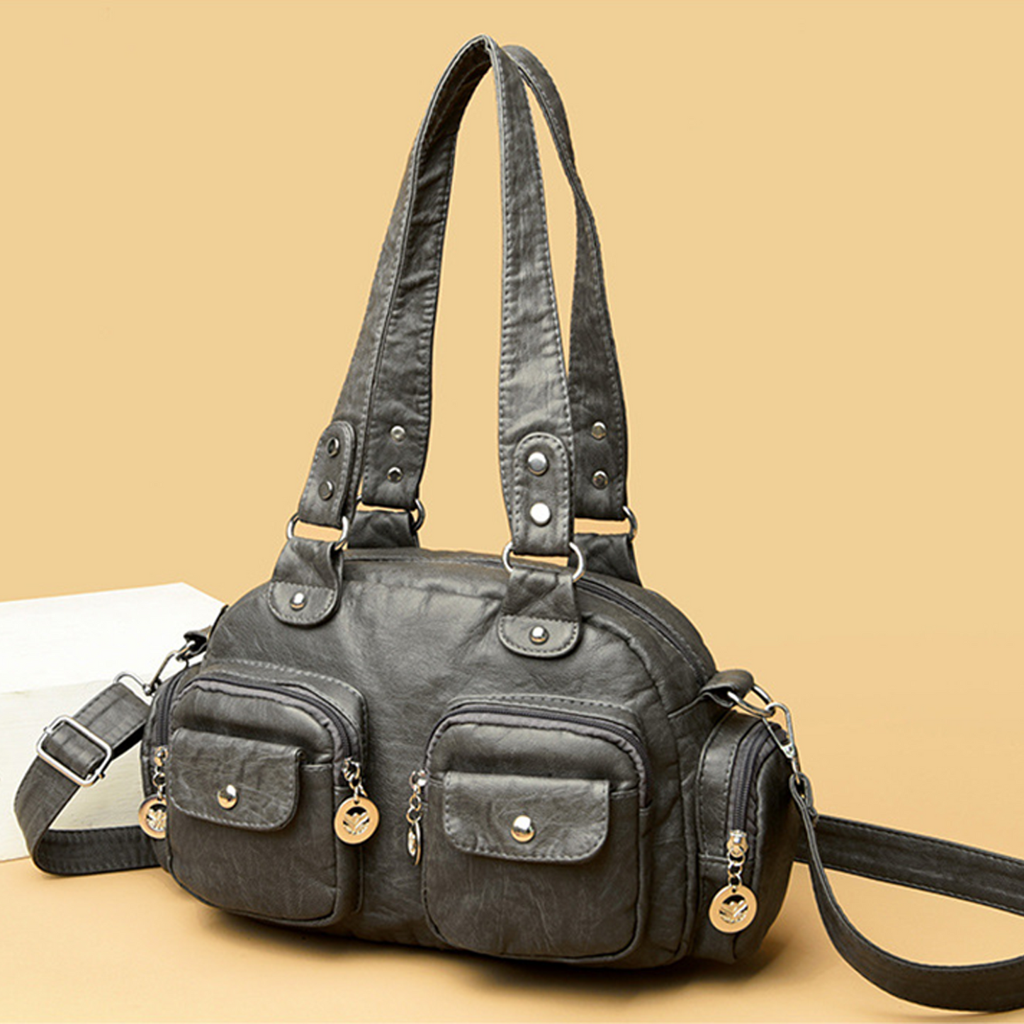 Xpurse Women's Casual Shoulder Bag, Multi-Pocket Shopping Crossbody Bag