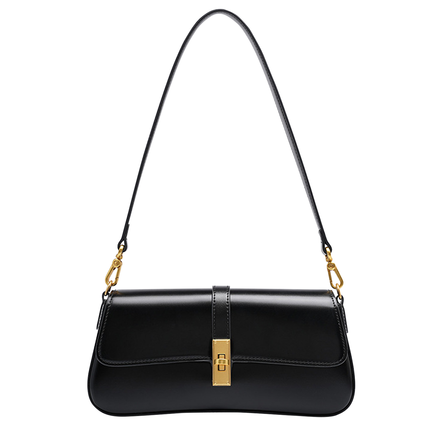 Xpurse Women's Cowhide Shoulder Bag, Underarm Bag, Vintage Leather Crossbody Bag, Adjustable Multi-Purpose Bag