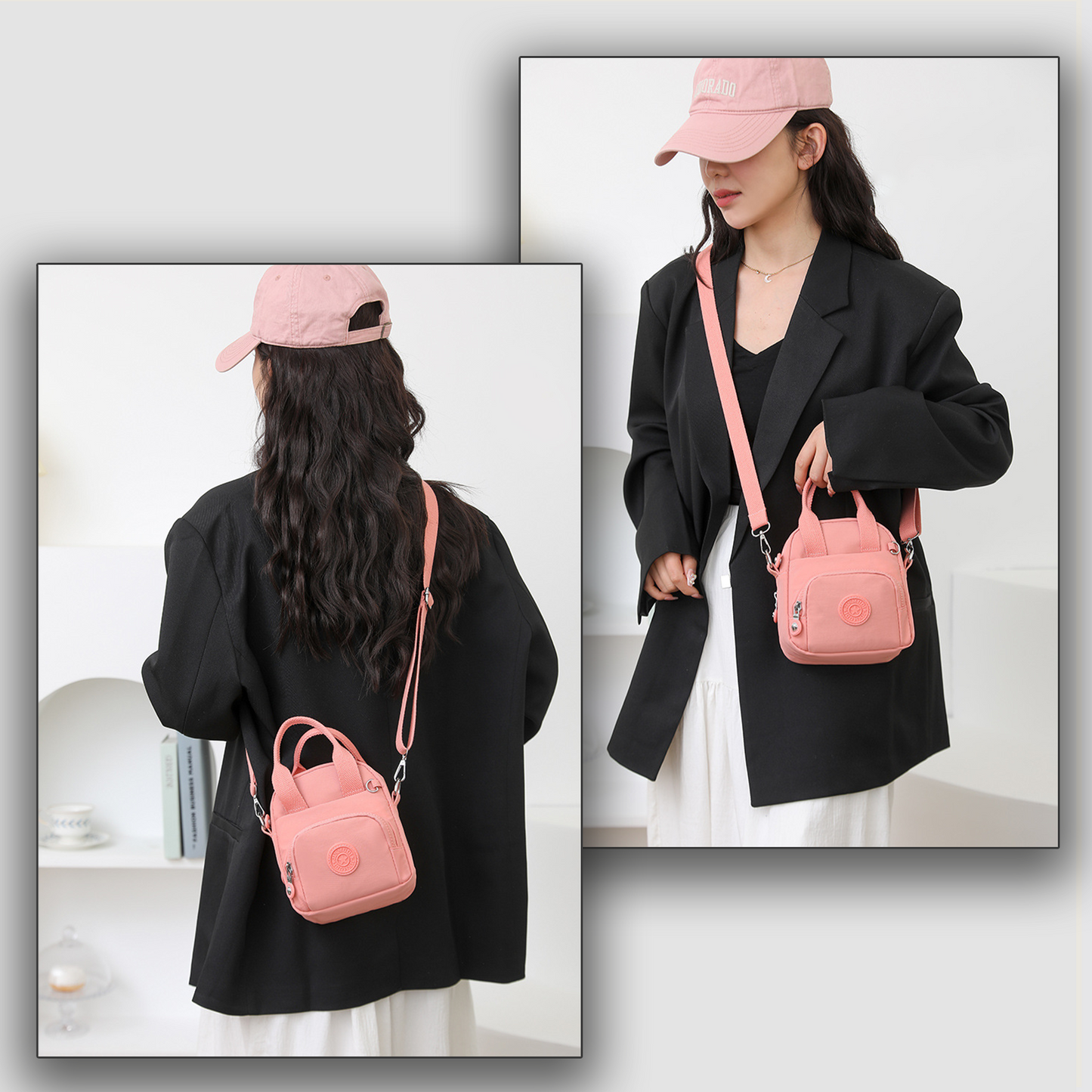 Xpurse Multi-Compartment Nylon Crossbody Casual Shoulder Bag