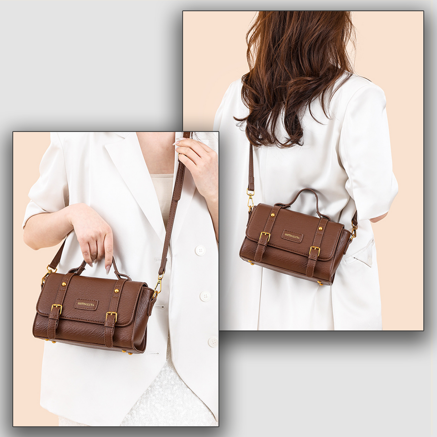 Xpurse  Vintage PU Postman Crossbody Bag