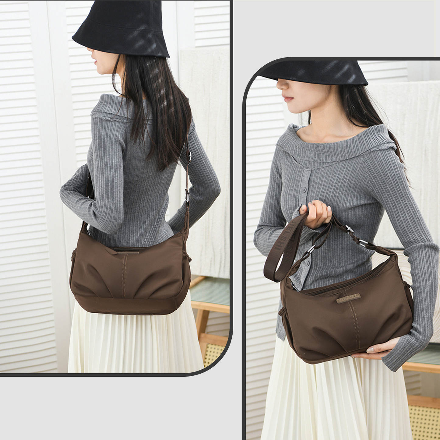 Xpurse Casual Nylon Shopping Crossbody Bag