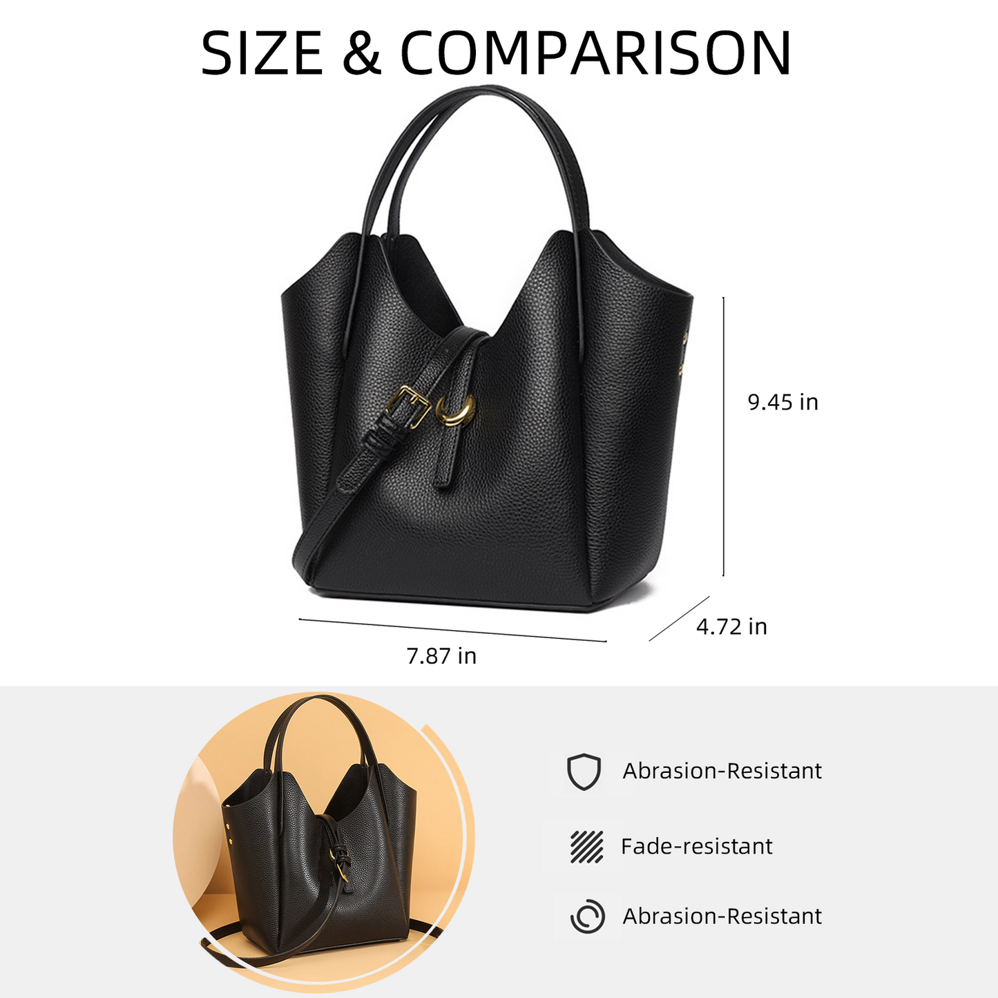 Xpurse Women's High-Capacity Commuter Leather Tote
