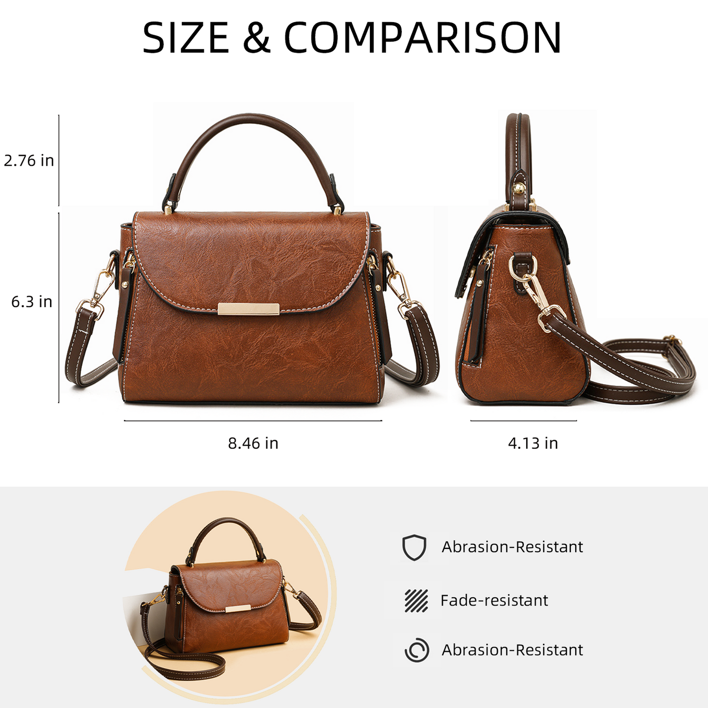 Xpurse Simple Vintage Crossbody Shoulder Bag