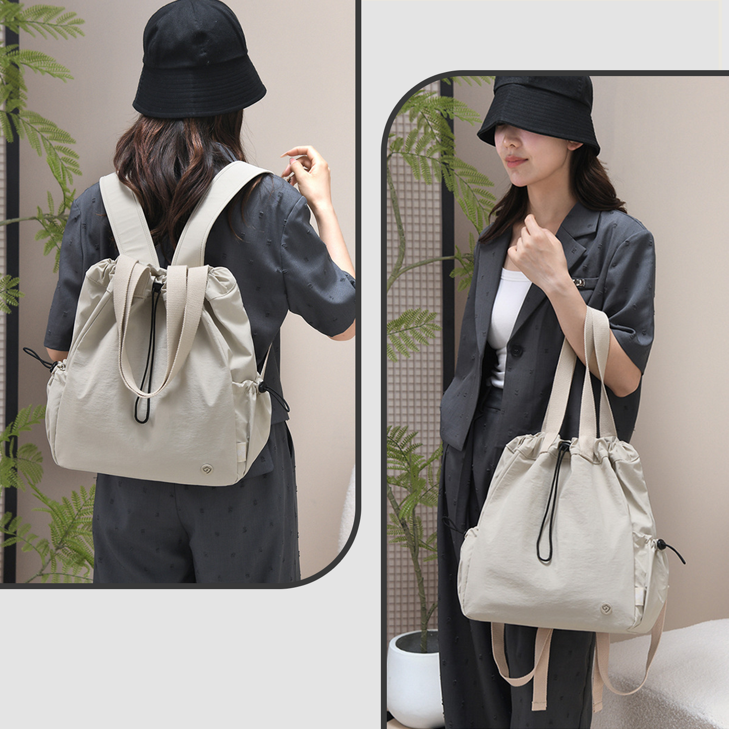 Xpurse Drawstring Nylon Casual Backpack
