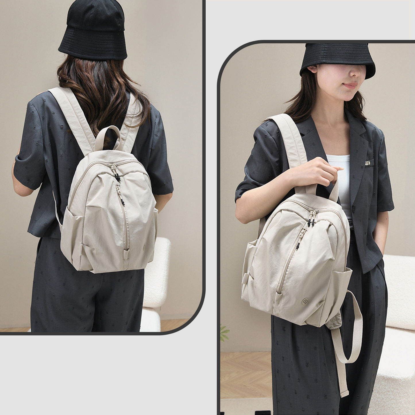 Xpurse Solid Color Multifunctional Simple Backpack