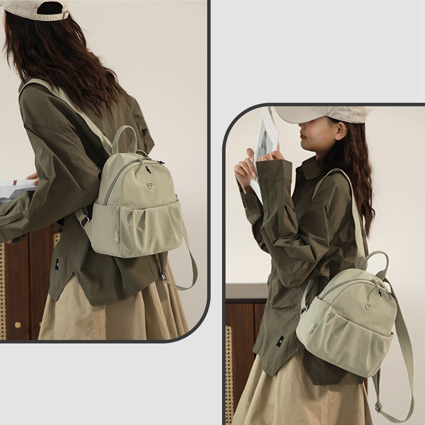 Xpurse Solid Color Simple Multifunctional Backpack