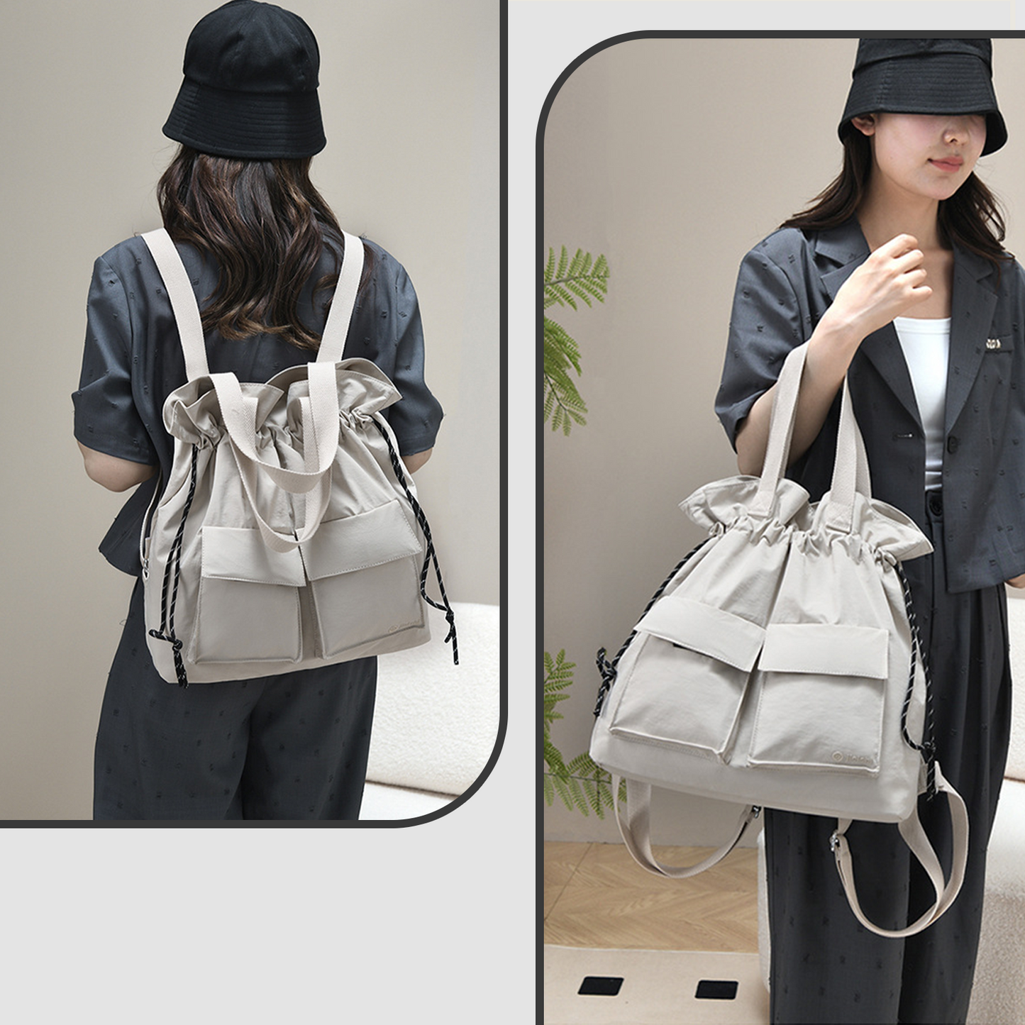 Xpurse Drawstring Simple Casual Backpack