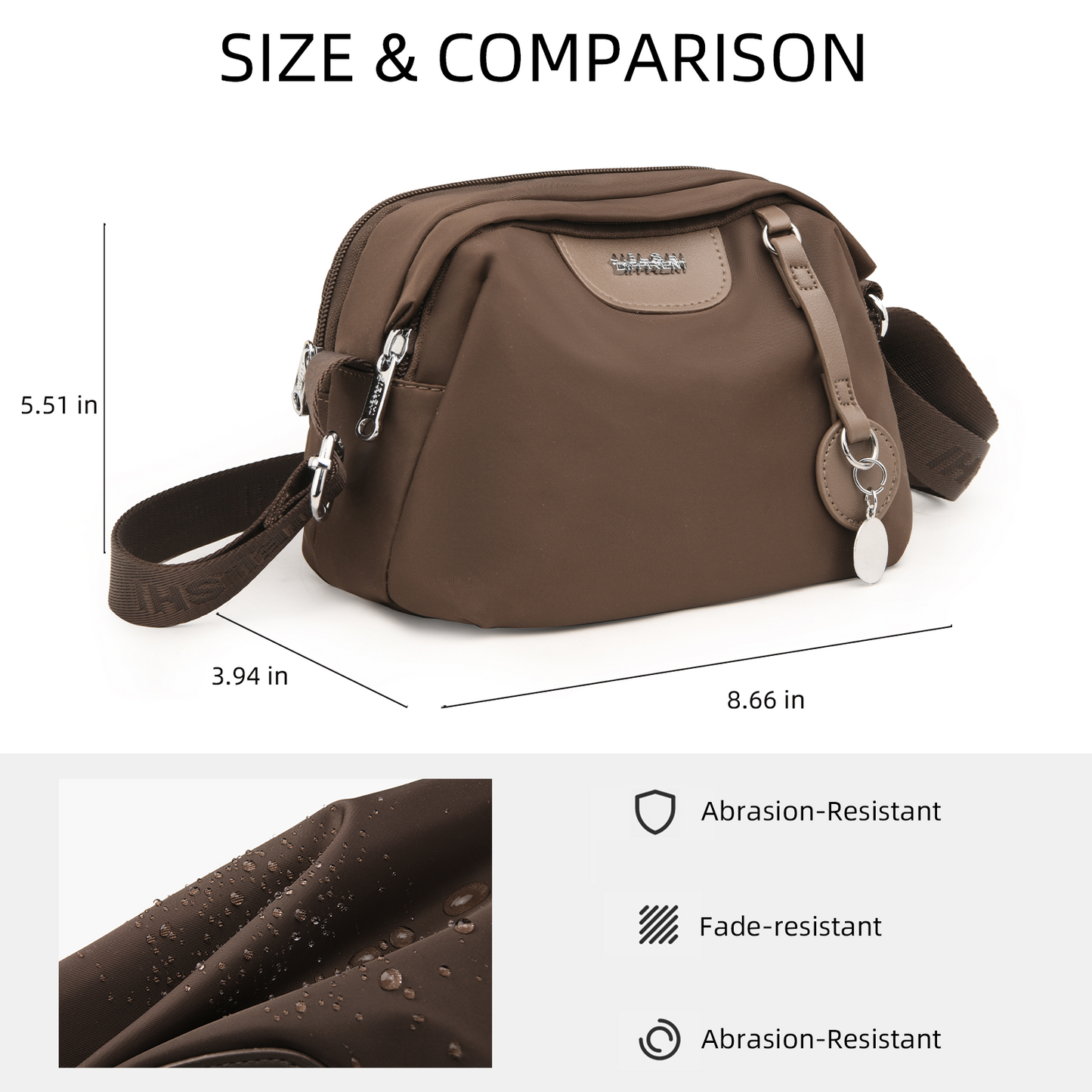Xpurse Women's Shopper Bag, Casual Nylon Crossbody Bag