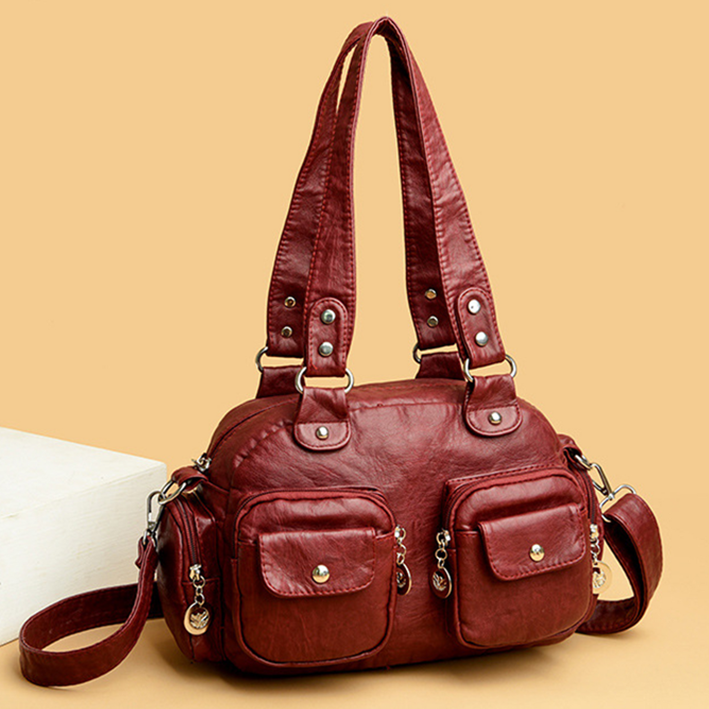 Xpurse Women's Casual Shoulder Bag, Multi-Pocket Shopping Crossbody Bag