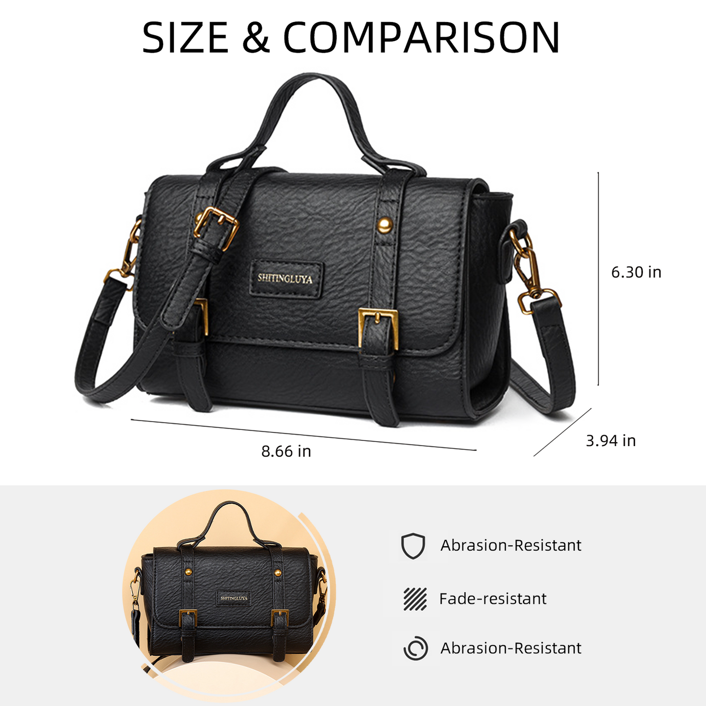 Xpurse  Vintage PU Postman Crossbody Bag