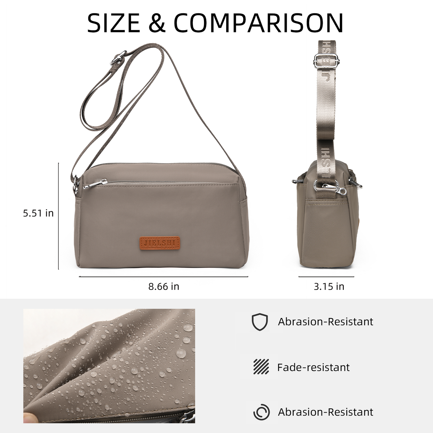 Xpurse Multi-Pocket Casual One-Shoulder Crossbody Bag