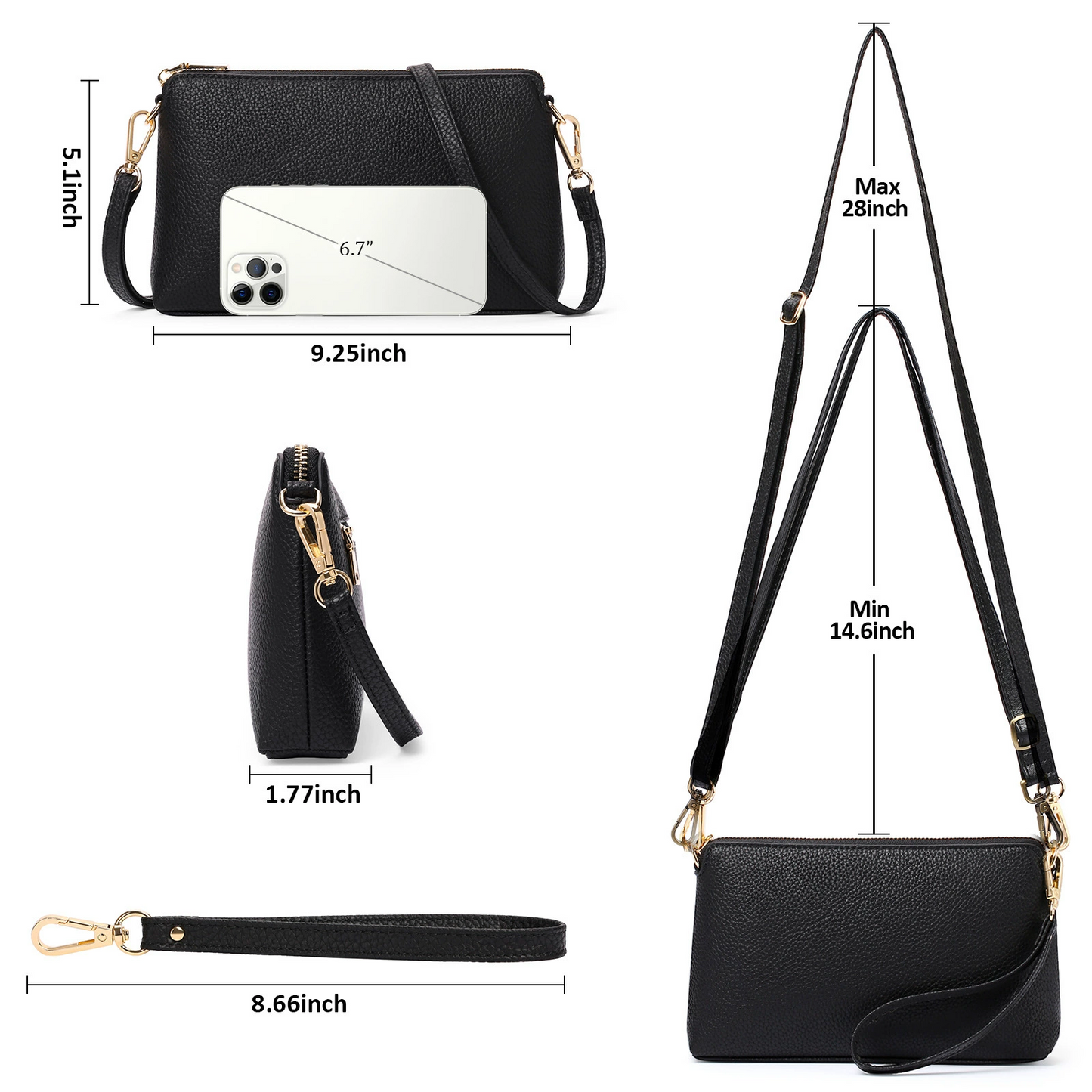 Xpurse Women's Lightweight Shoulder Bag, Leather Wallet