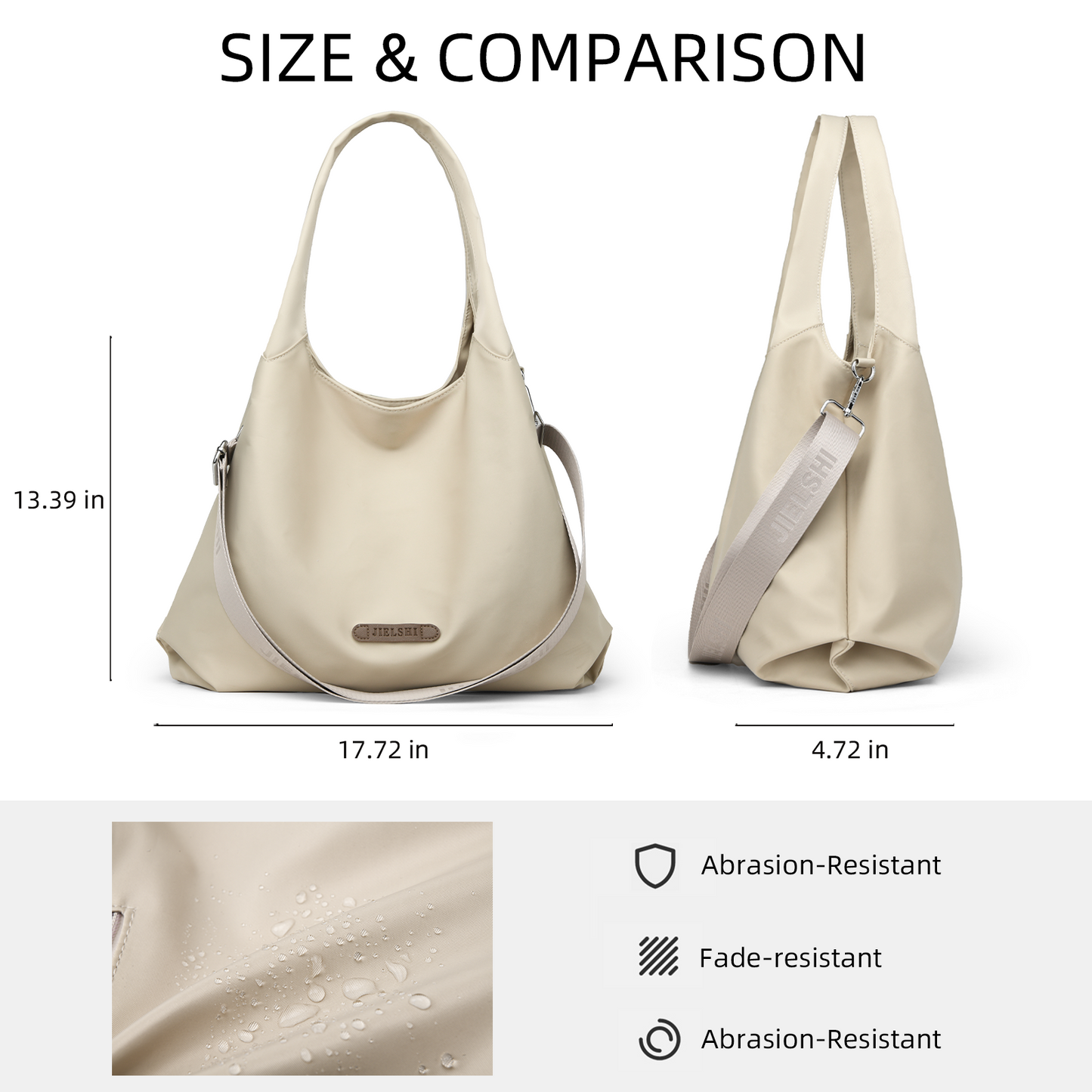 Xpurse Simple Casual Large Shoulder Bag, Nylon Crossbody Bag