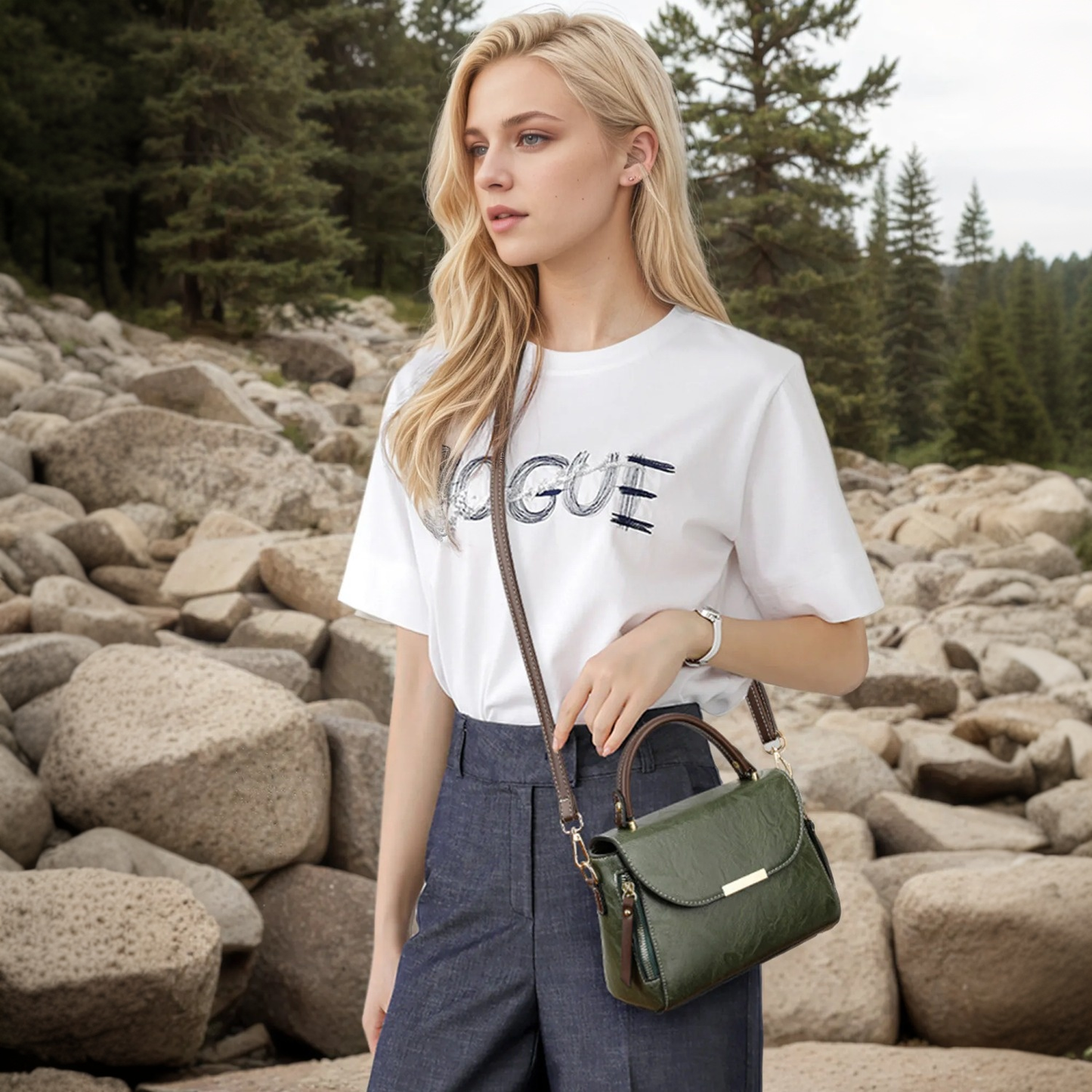 Xpurse Simple Vintage Crossbody Shoulder Bag