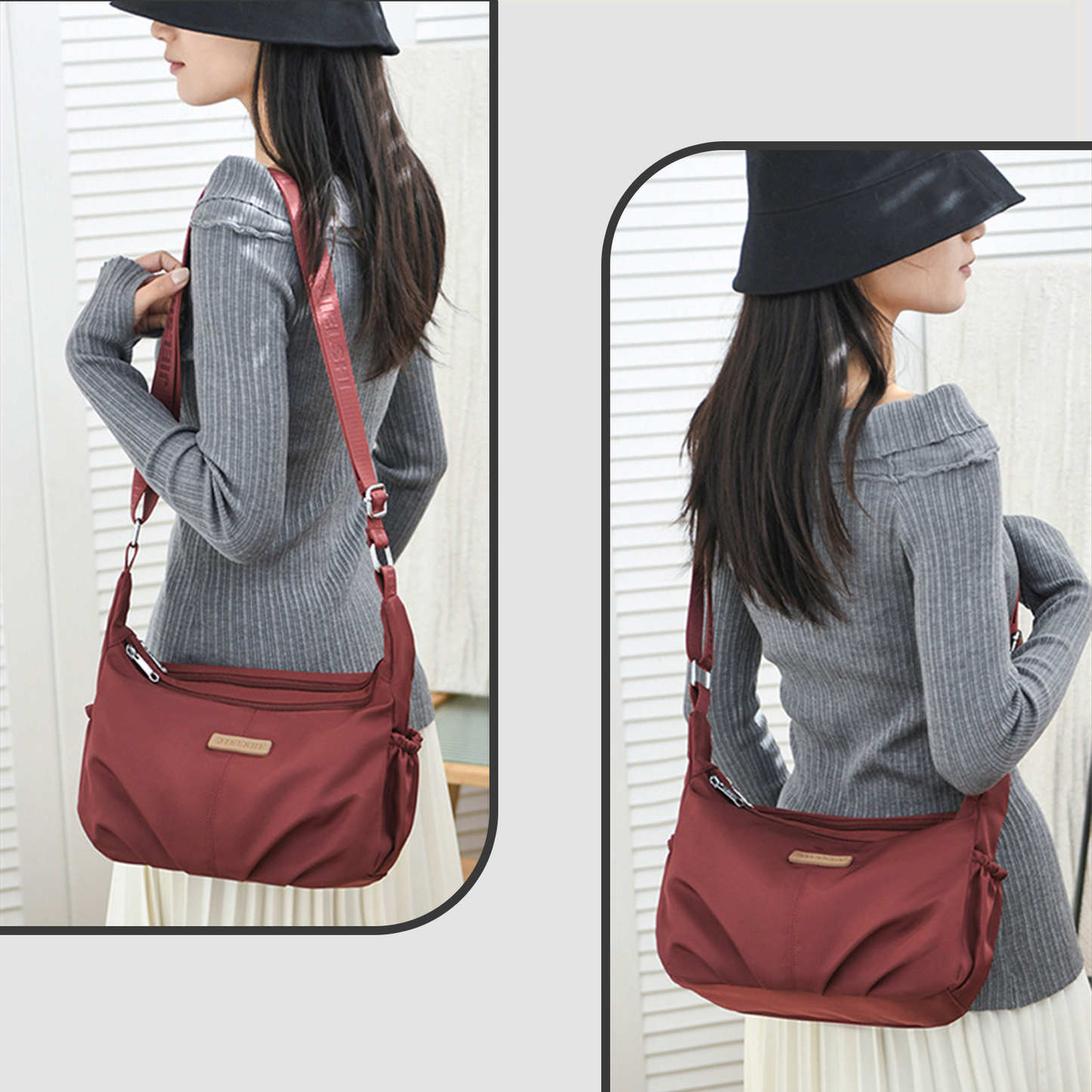 Xpurse Casual Nylon Shopping Crossbody Bag