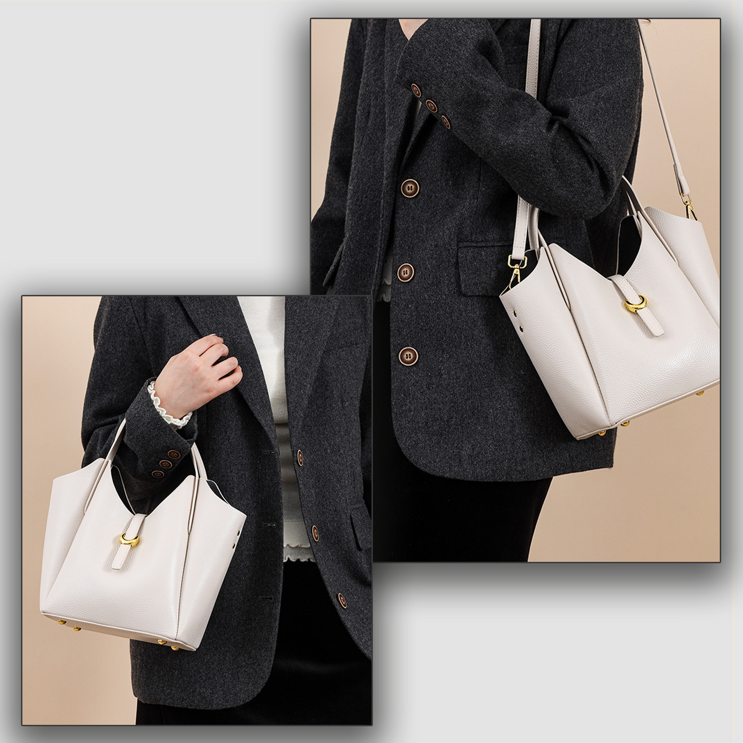 Xpurse Women's High-Capacity Commuter Leather Tote