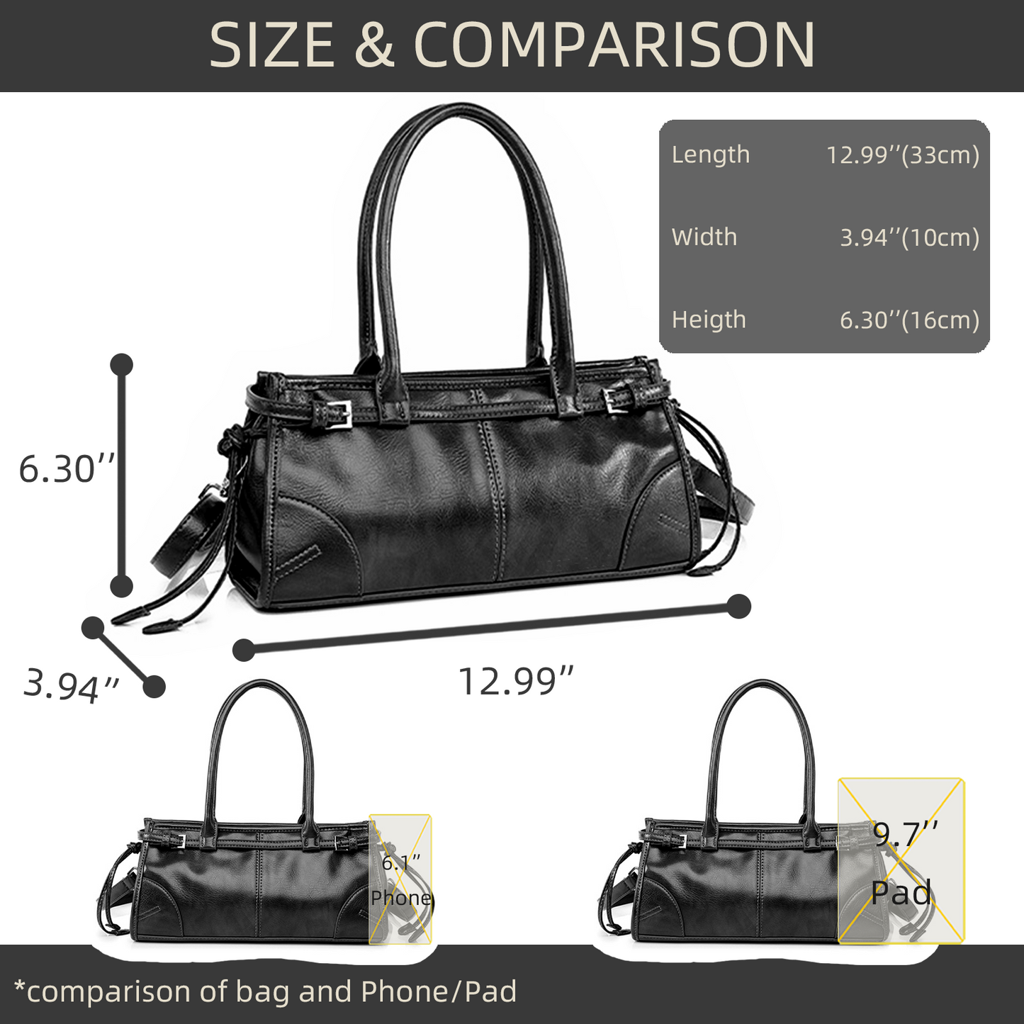 Xpurse Women's Shoulder Bag, Minimalist Underarm Bag, PU Crossbody Bag