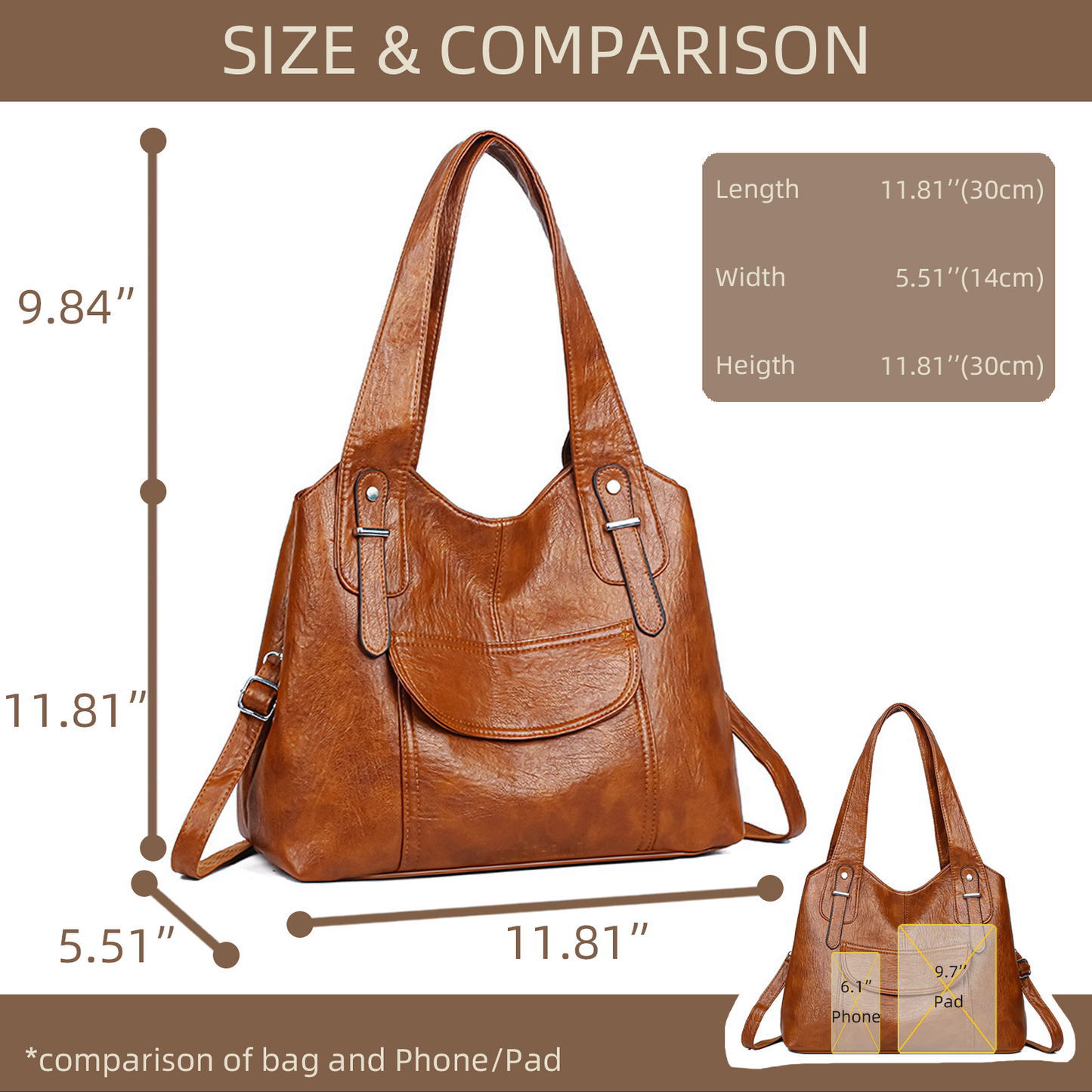 Xpurse Women's Casual Handbag, Supple Leather Shoulder Bag