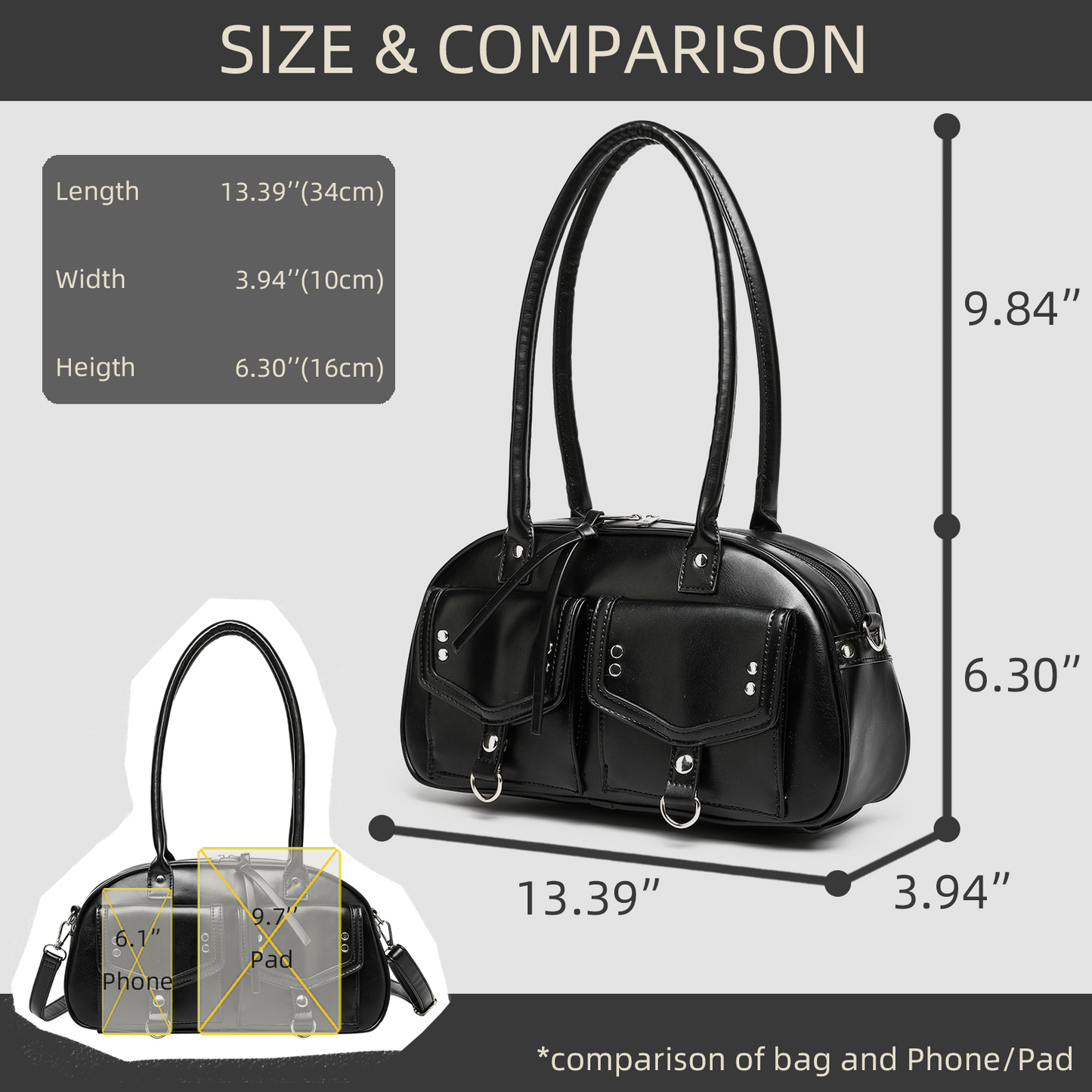 Xpurse Stylish Shoulder Bag, Biker Cool Handbag