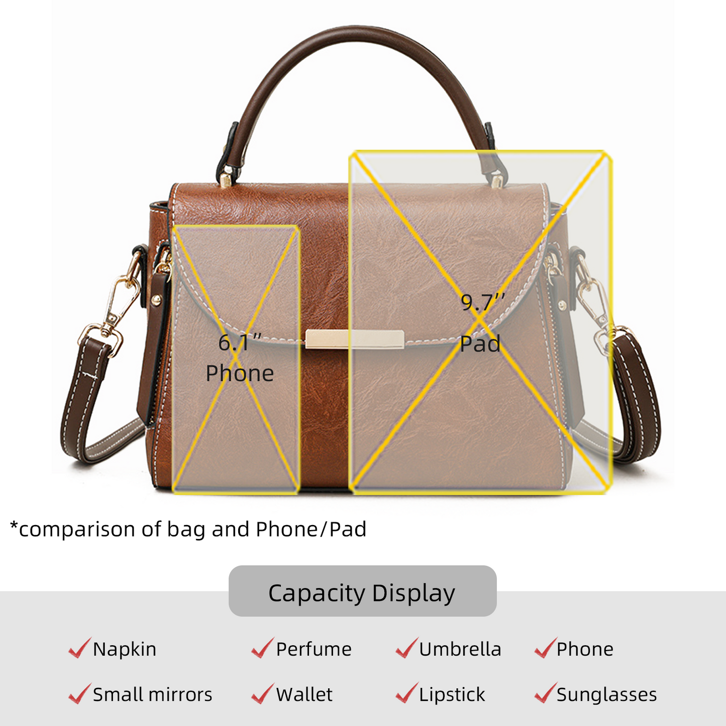 Xpurse Simple Vintage Crossbody Shoulder Bag