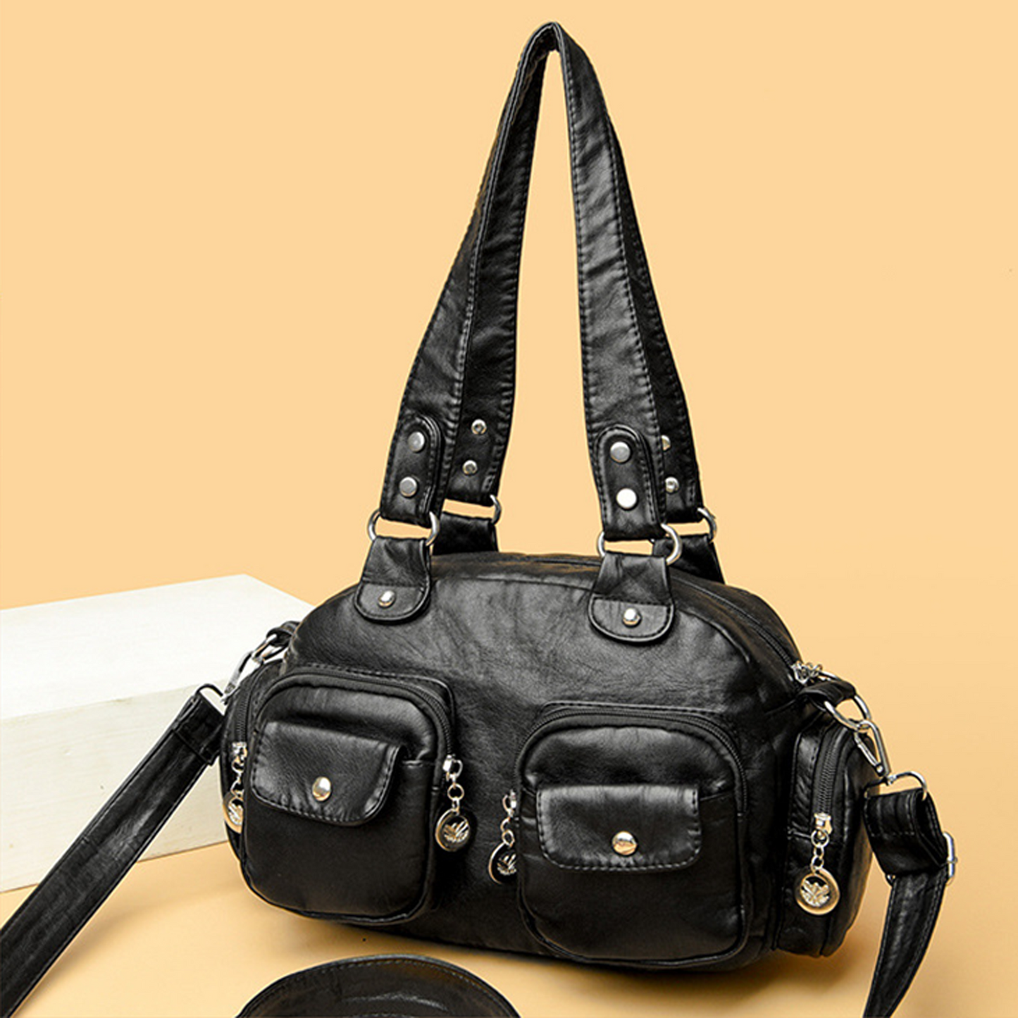 Xpurse Women's Casual Shoulder Bag, Multi-Pocket Shopping Crossbody Bag