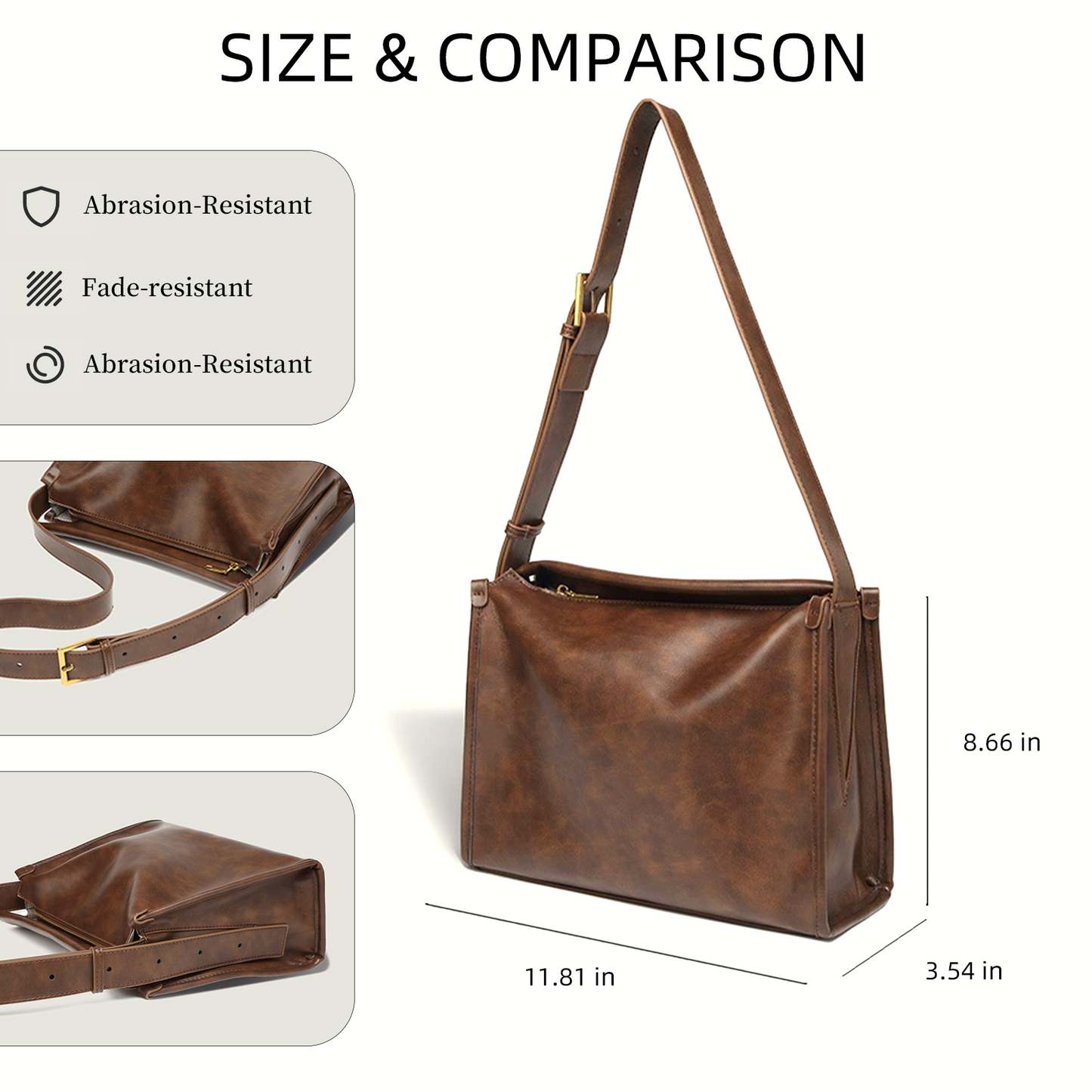 Xpurse Women's Vintage Leather Shoulder Bag