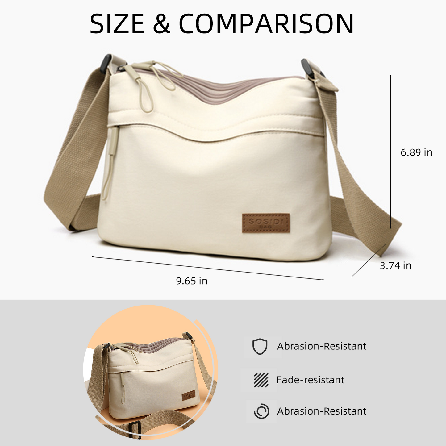 Xpurse Women's Square Casual Commuter Crossbody Bag