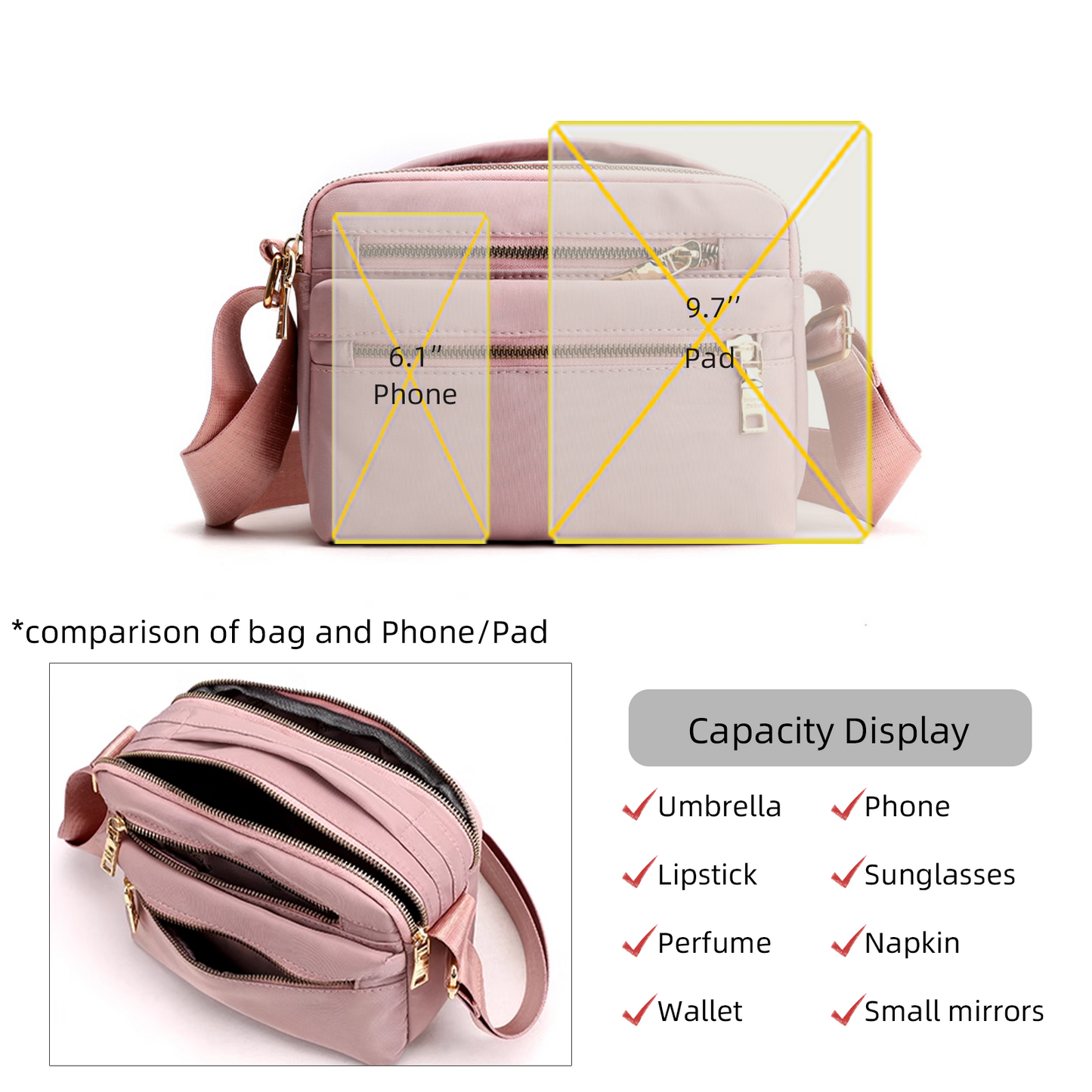 Xpurse Lightweight and Versatile Casual Crossbody Bag